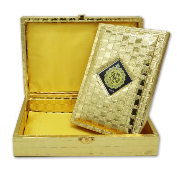 Taj Company 16 Line Holy Quran Golden Rahel Box-Wedding Gift