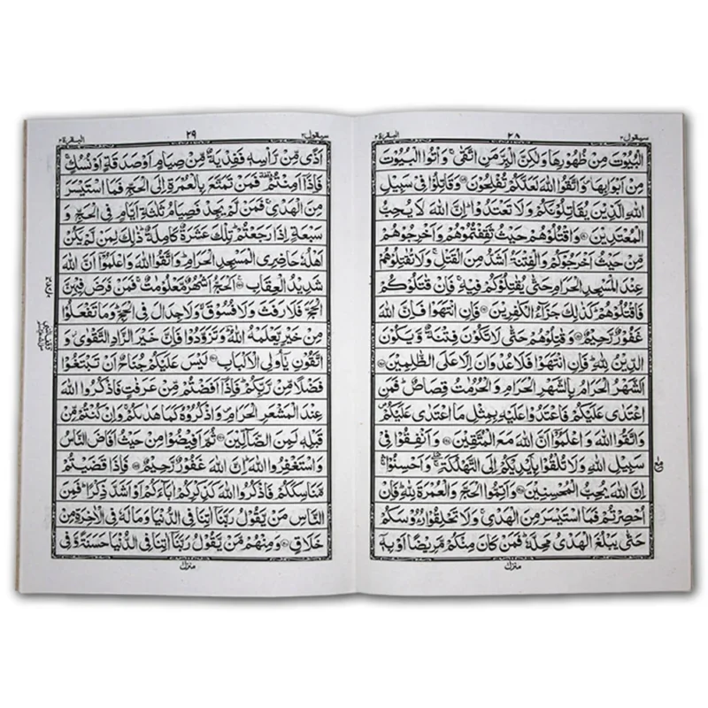 Taj Company 16-Line 30 Para Quran Set with simple affordable local paper, ideal for madrasahs and personal use. 55-7-30c Inner