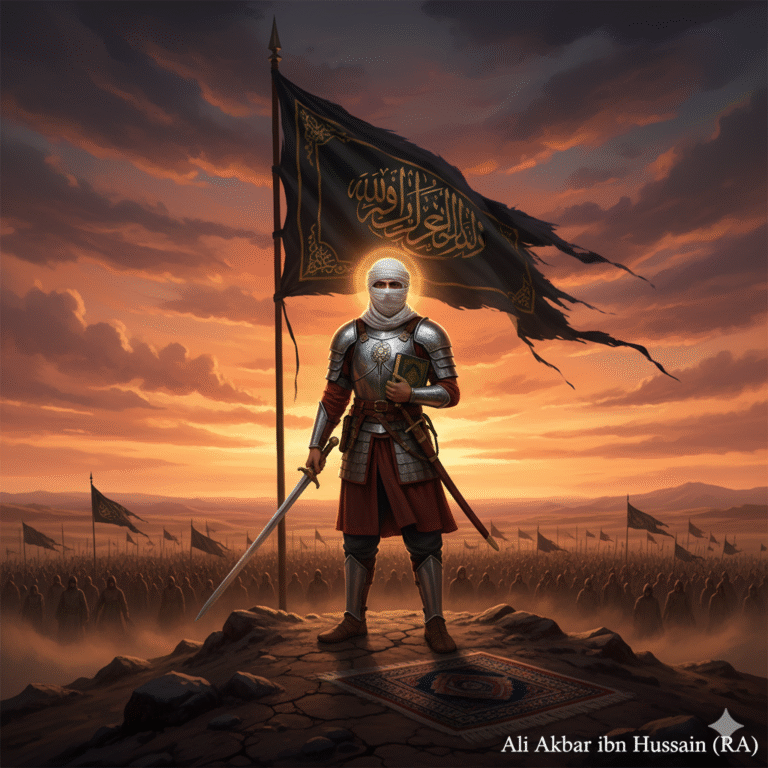 Honoring Ali Akbar ibn Hussain (RA)—the radiant youth of Karbala, whose courage and faith shone brighter than the sun.