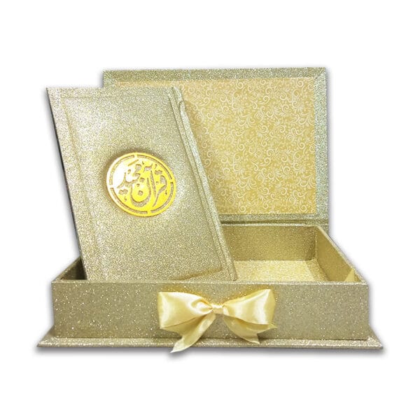 Glittered Rainbow Quran with Ribbon Box – Luxury Wedding Gift Set