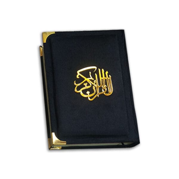 Premium Black Velvet Quran 7 Color Rainbow 16 Lines Tajweedi