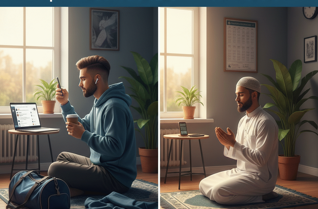 Digital daur ki daud mein sukoon sirf namaz se milta hai. 🕋✨ Gen Z ke liye sabse bada challenge — distraction. Islam ka solution — discipline aur namaz.