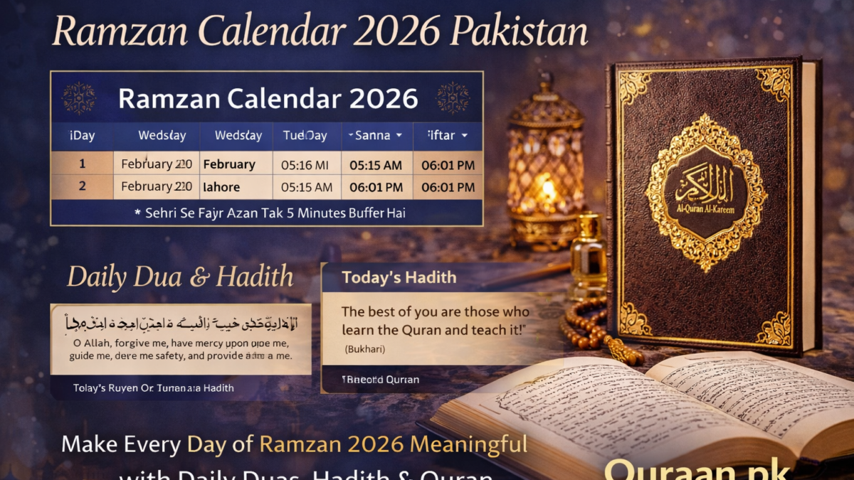Make Every Day of Ramzan 2026 Meaningful with Daily Duas, Hadith & Quran.