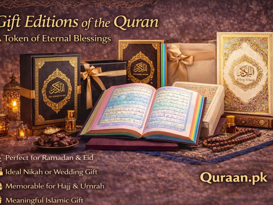 Gift editions of the Holy Quran beautifully designed for Ramadan and Islamic occasions in Pakistan