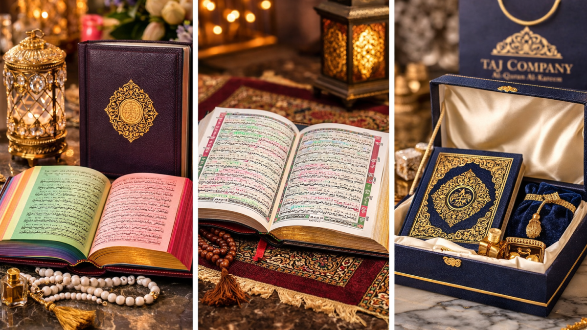 Discover authentic Taj Company Tajweed & Rainbow Qurans – Buy Quran online in Pakistan with trusted quality and fast delivery from Quraan.pk.
