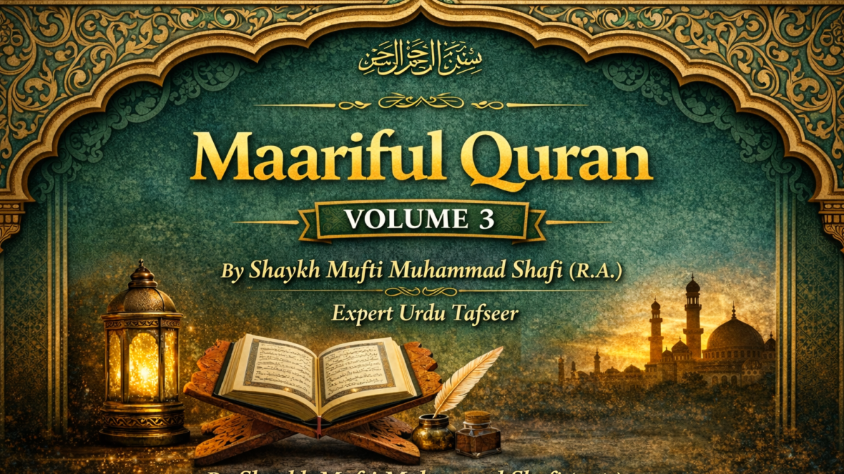 Maariful Quran Volume 3 by Shaykh Mufti Muhammad Shafi R.A. – Authentic Urdu Tafseer Book Cover