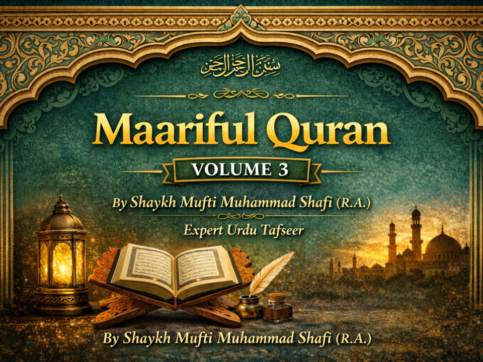 Maariful Quran Volume 3 by Shaykh Mufti Muhammad Shafi R.A. – Authentic Urdu Tafseer Book Cover