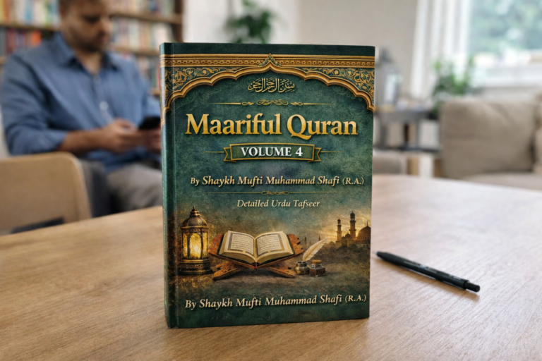 Maariful Quran Volume 4 by Shaykh Mufti Muhammad Shafi (R.A.) – Authentic Urdu Tafseer Book Cover