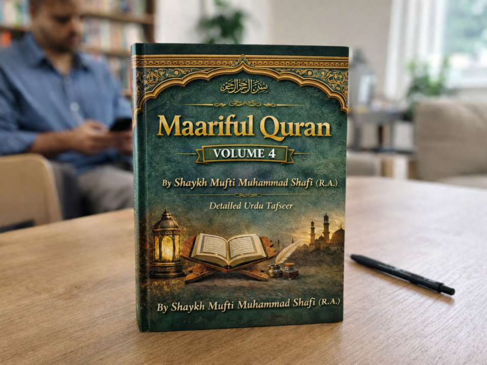 Maariful Quran Volume 4 by Shaykh Mufti Muhammad Shafi (R.A.) – Authentic Urdu Tafseer Book Cover