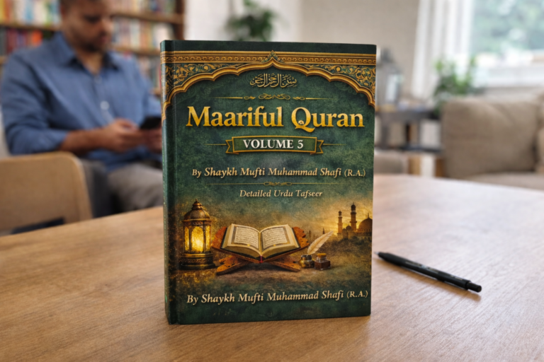 Maariful Quran Volume 5 by Mufti Muhammad Shafi (R.A.) – Authentic Urdu Tafseer Book Cover
