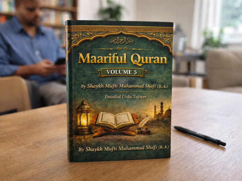 Maariful Quran Volume 5 by Mufti Muhammad Shafi (R.A.) – Authentic Urdu Tafseer Book Cover