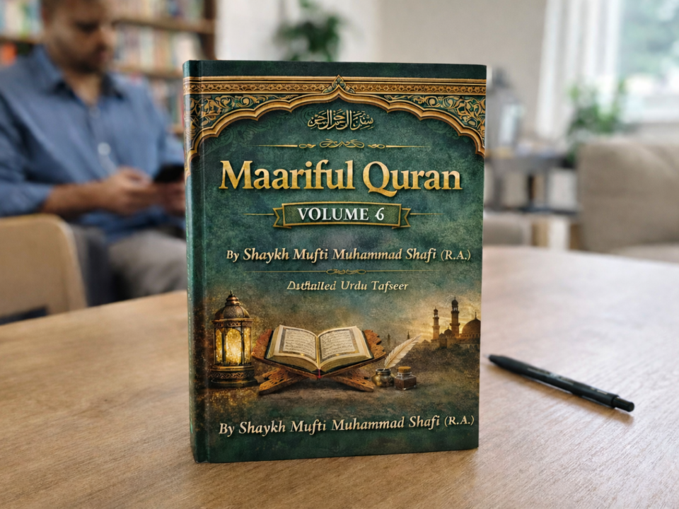 Maariful Quran Volume 6 by Mufti Muhammad Shafi (R.A.) – Authentic Urdu Tafseer Book Cover