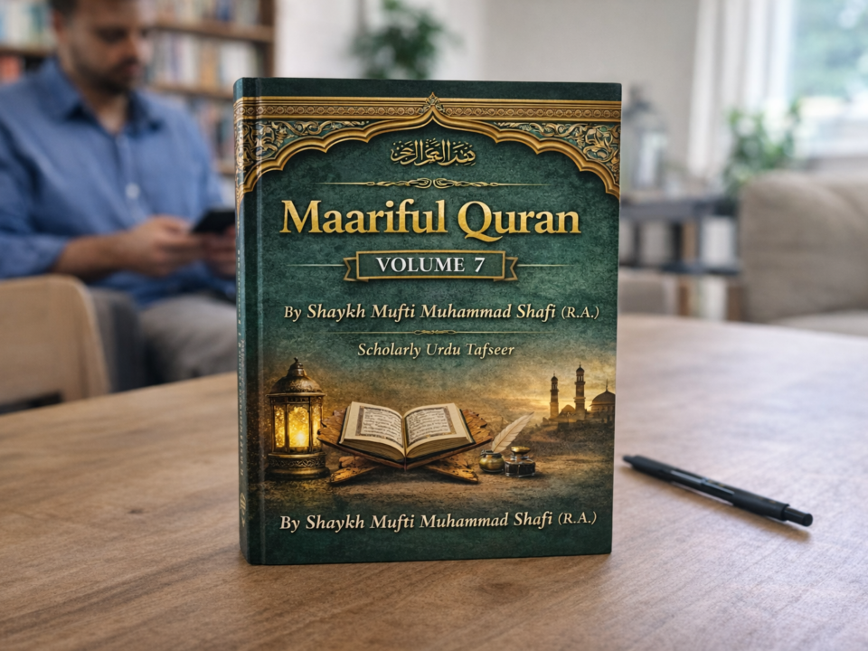 Maariful Quran Volume 7 by Mufti Muhammad Shafi (R.A.) – Authentic Urdu Tafseer Book Cover