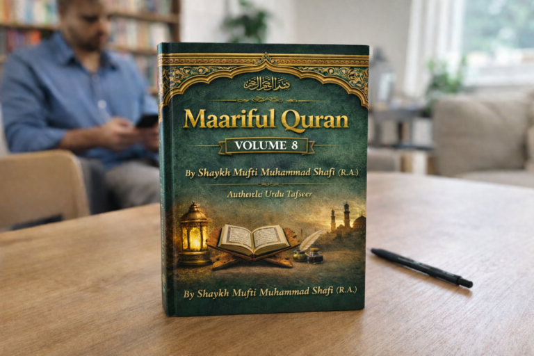 Maariful Quran Volume 8 by Mufti Muhammad Shafi (R.A.) – Authentic Urdu Tafseer Book Cover