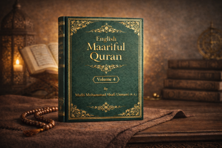 English Maariful Quran Volume 4 by Mufti Muhammad Shafi Usmani (R.A.) – English Translation and Tafseer Book Cover