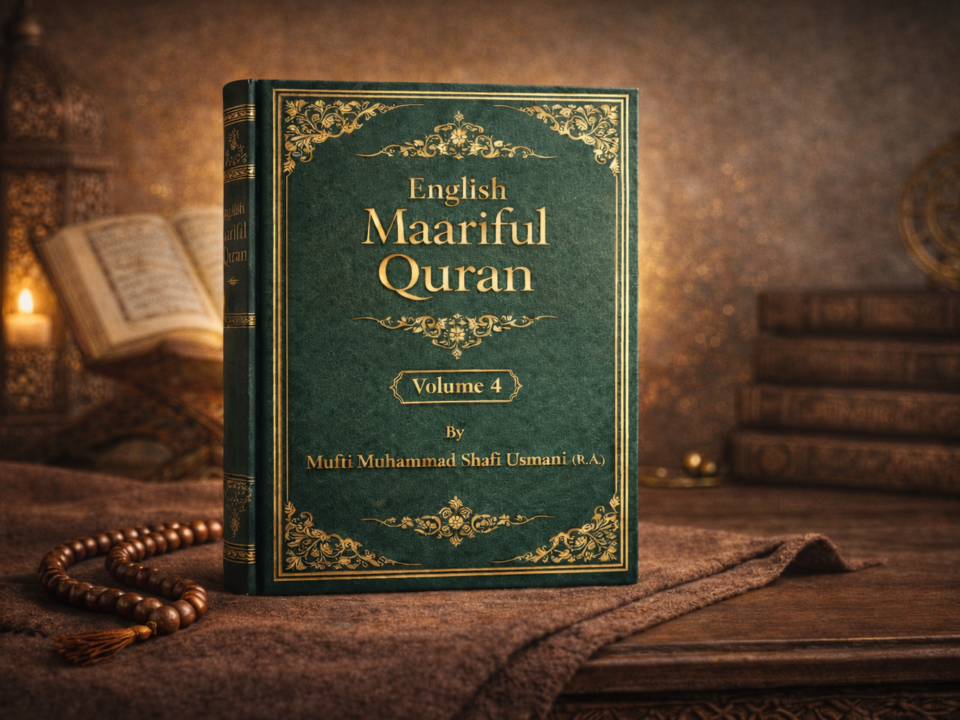 English Maariful Quran Volume 4 by Mufti Muhammad Shafi Usmani (R.A.) – English Translation and Tafseer Book Cover