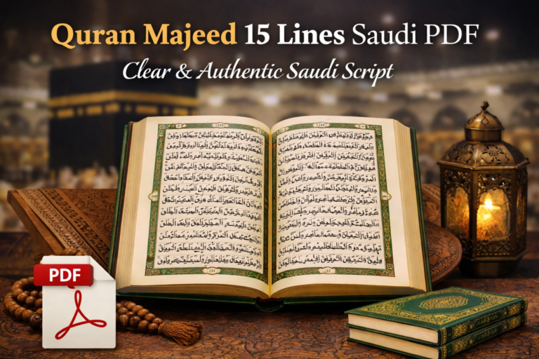 Quran Majeed 15 Lines Saudi Print PDF – Clear & Authentic Arabic Script