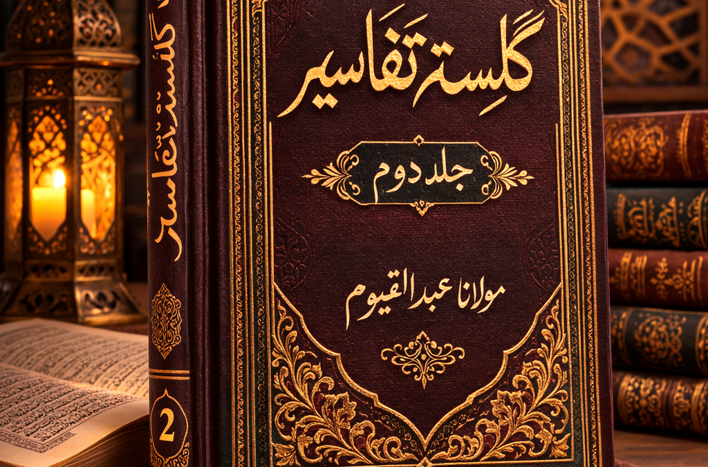 Guldasta-e-Tafaseer Volume 2 by Molana Abdul Qayyum hardcover Islamic Tafseer book in landscape view