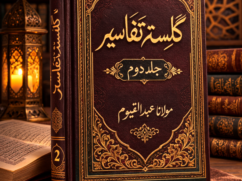 Guldasta-e-Tafaseer Volume 2 by Molana Abdul Qayyum hardcover Islamic Tafseer book in landscape view