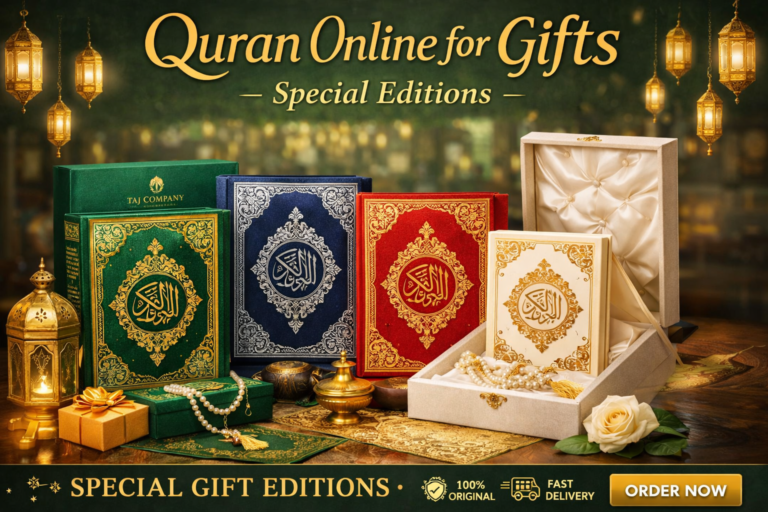 Buy Taj Company Quran online for gifts – special edition Quran gift set in luxury packaging