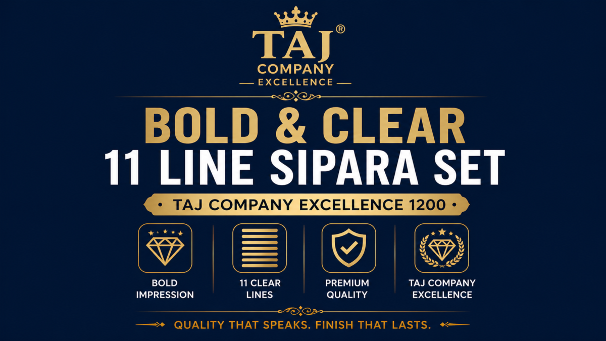 Bold & Clear 11 Line Sipara Set – Taj Company Excellence