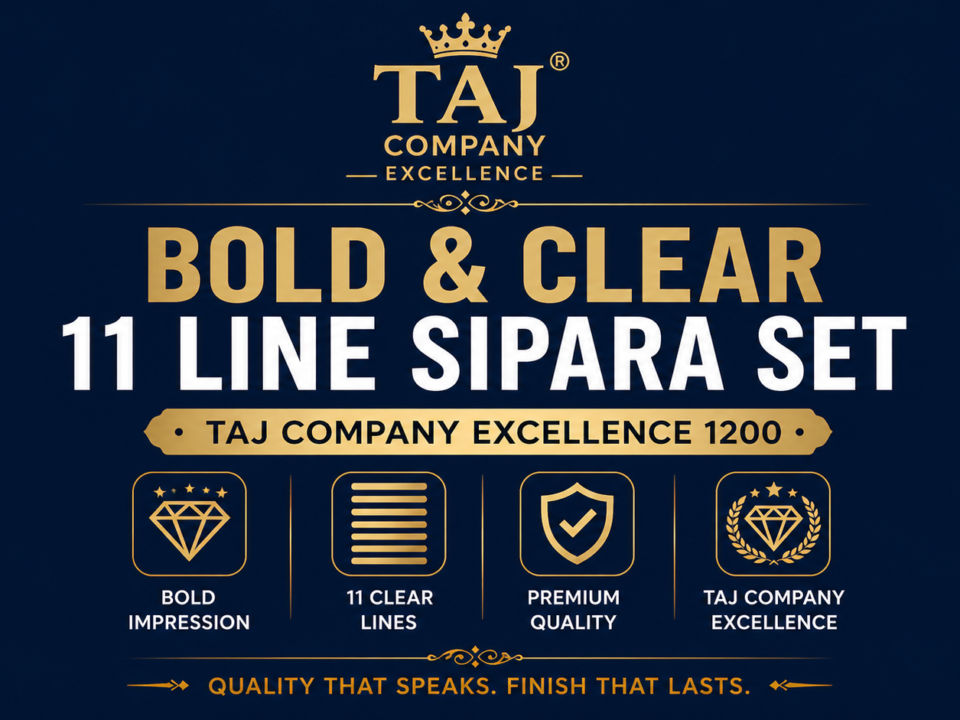 Bold & Clear 11 Line Sipara Set – Taj Company Excellence